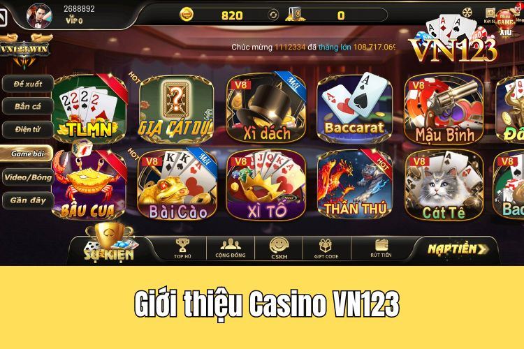 Giới thiệu Casino VN123 - Cổng game hấp dẫn số 1 Việt Nam hiện nay